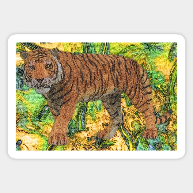 Tiger in Fantasy Jungle Sticker by Klssaginaw